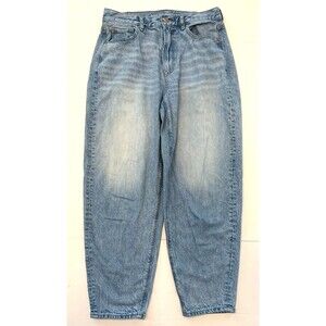 American Eagle Jeans Womens 6 High Rise Relaxed Mom Tapered Stone Wash Denim